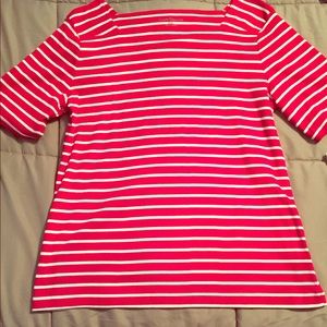 Red and white stripped top